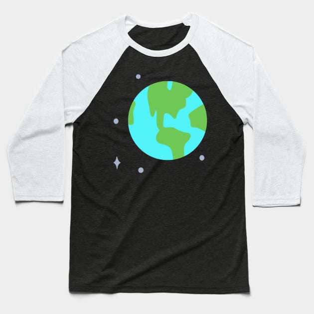 Mabel Pines Earth Baseball T-Shirt by Polka Toons